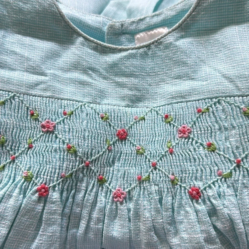 Edgehill Collection Sz 18 M smocked embroidered‎ sleeveless spring summer dress